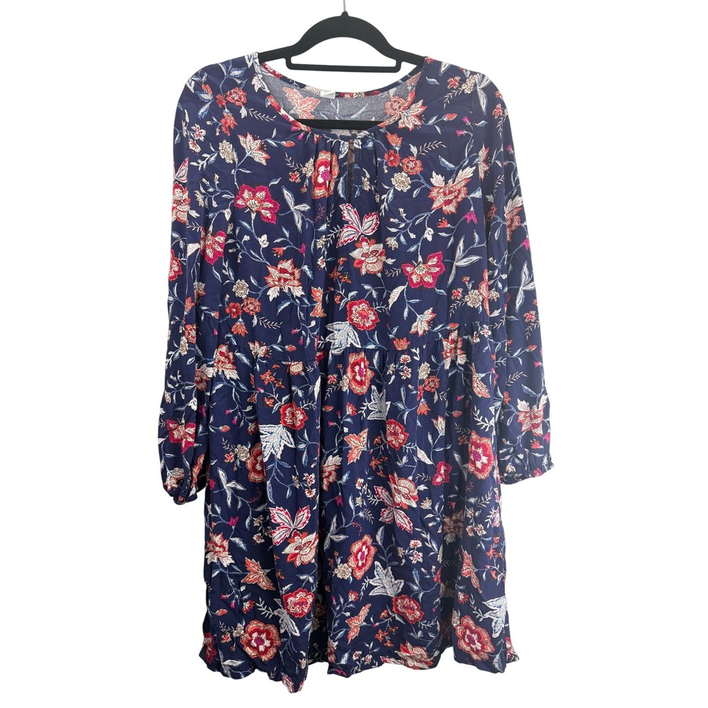 Old Navy Women's Navy Floral Long Sleeve Casual Dress Size‎ M